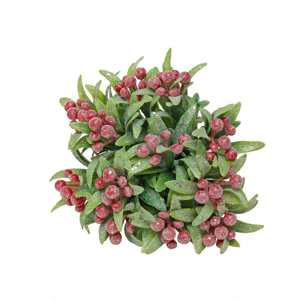 Artificial Frosted Red Berry Bunch