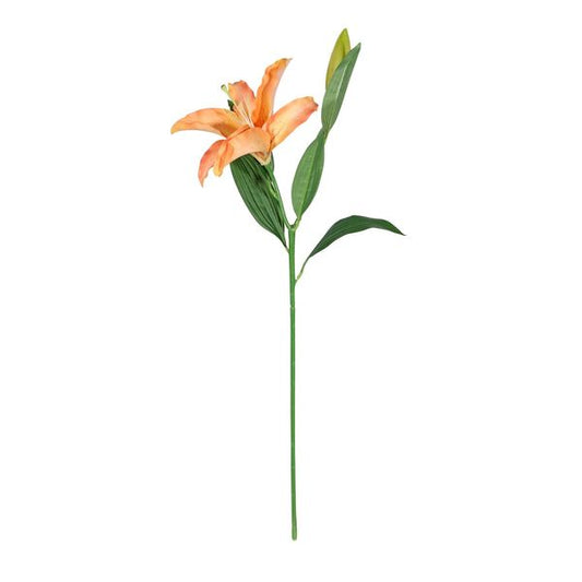 Artificial Silk Real Touch Lily Stem - Orange