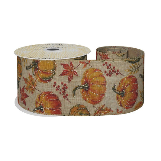 Pumpkin Autumn Ribbon - (10 yards)