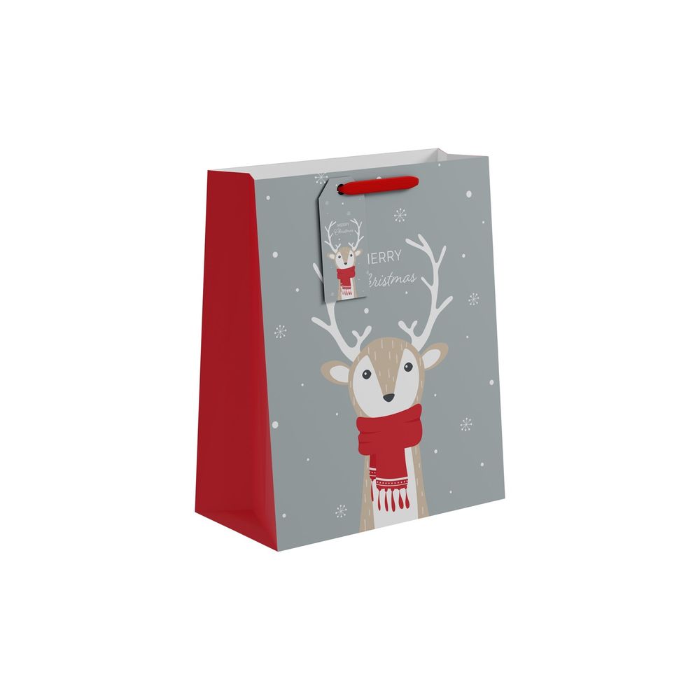 Large Merry Christmas Reindeer Gift Bag