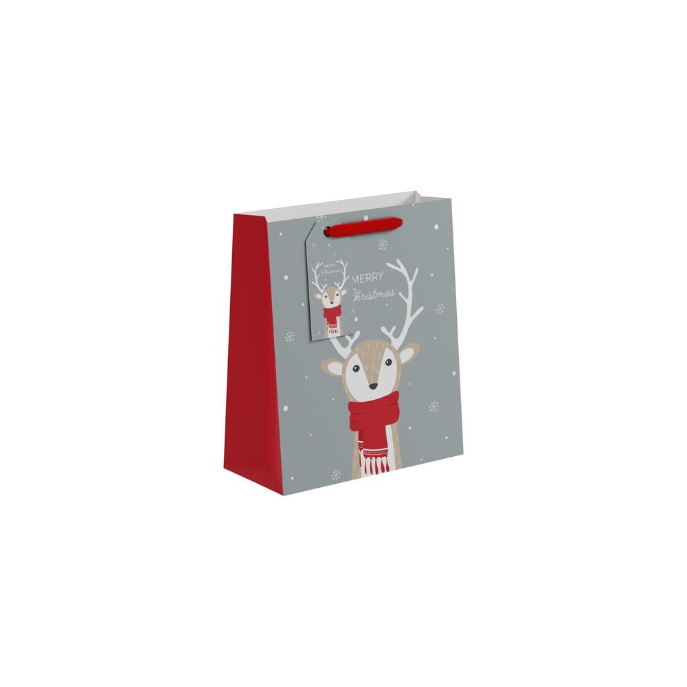 Medium Merry Christmas Reindeer Gift Bag