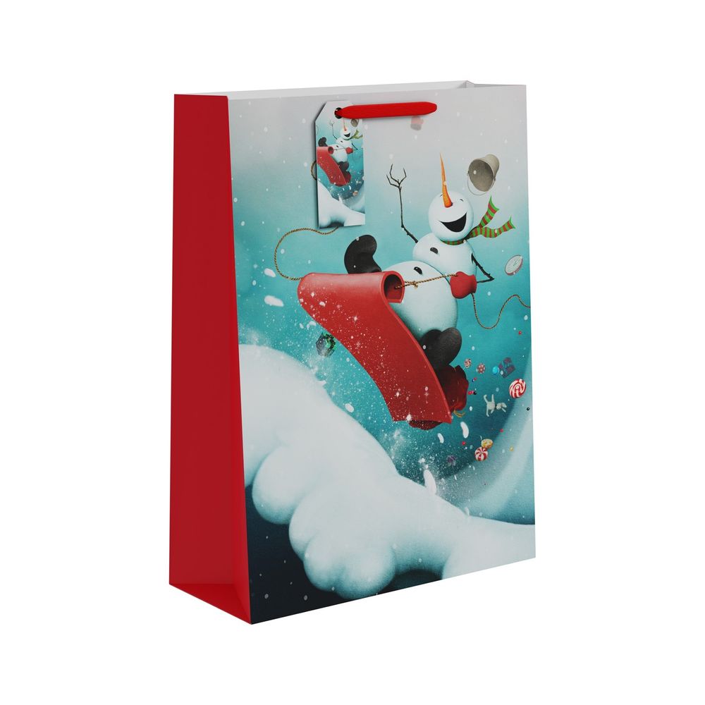 Extra Large Sledging Snowman Gift Bag