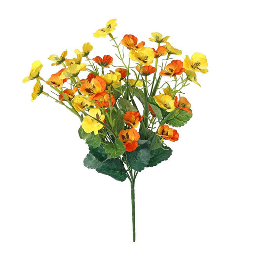 Artificial Pansy Bush - Orange 42cm