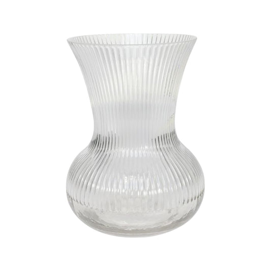 Ribbed Glass Vase 19.5cm