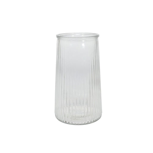 Clear Ribbed Vase 21.5cm