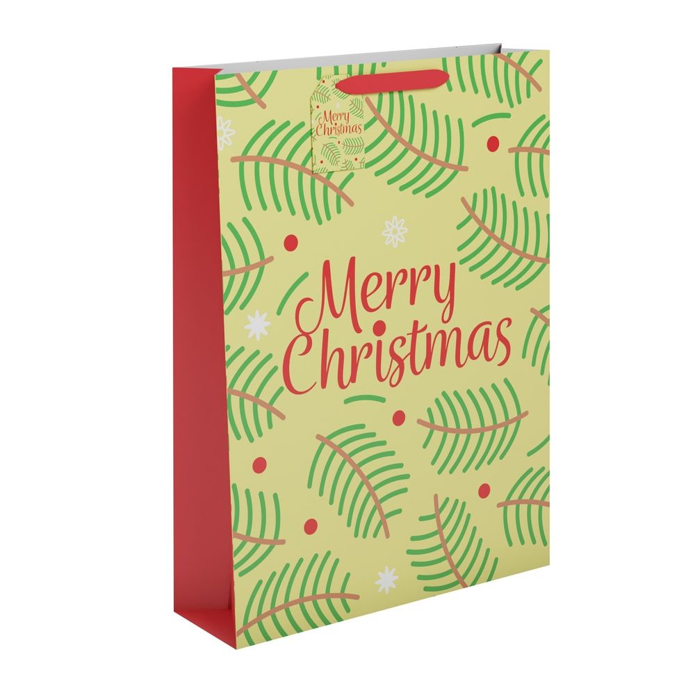 Extra Large Merry Christmas Spruce Gift Bag