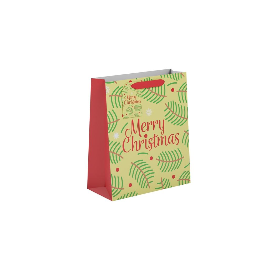 Medium Merry Christmas Spruce Gift Bag