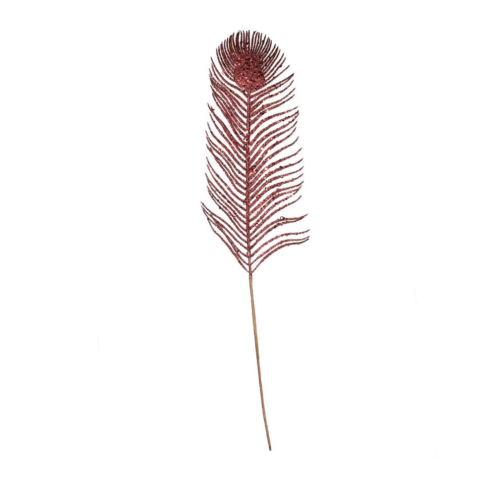 Burgundy Glitter Feather 67cm