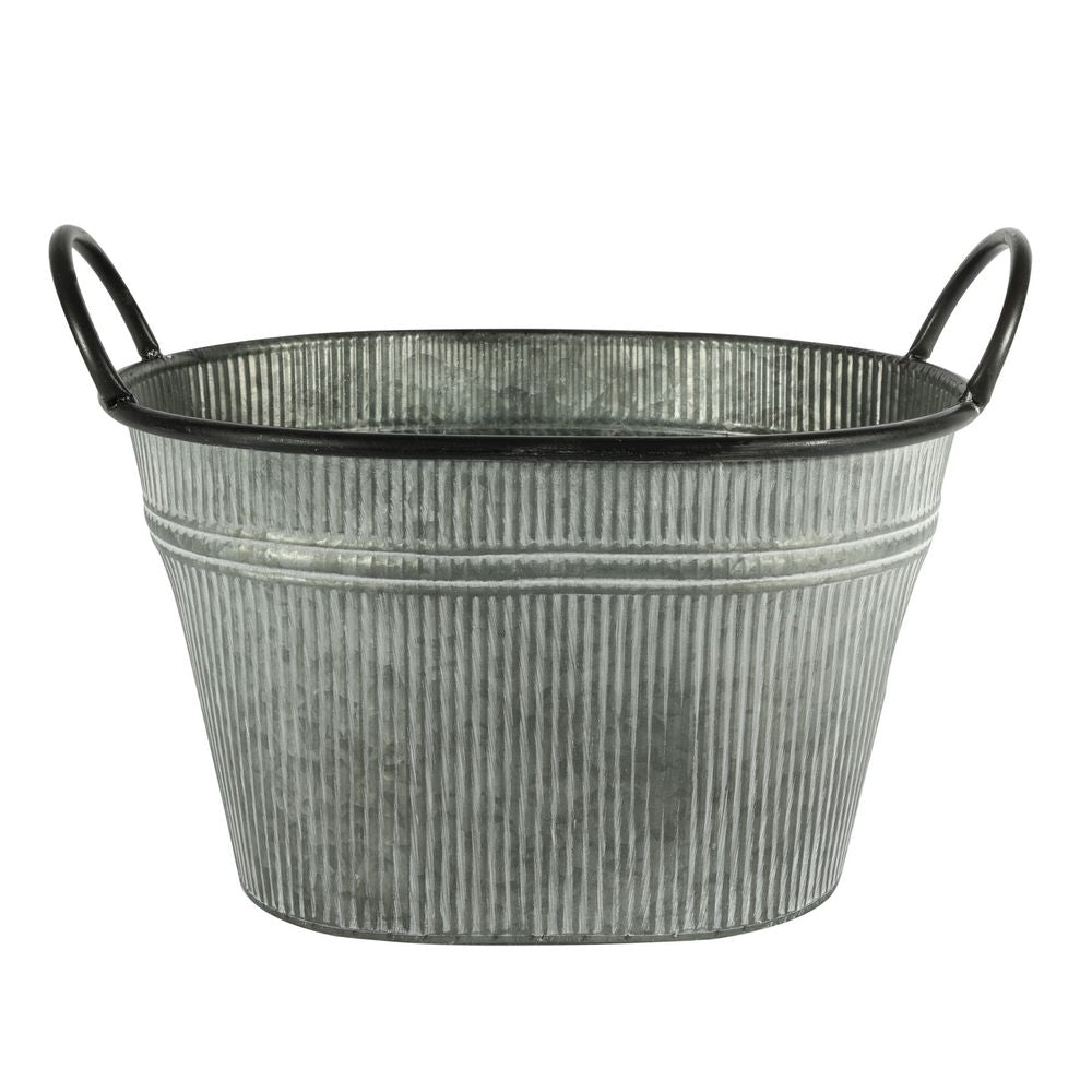 Large Zinc Ribbed Trough