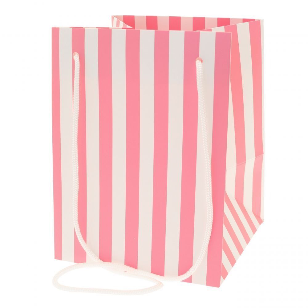 Baby Pink Candy Stripe Handtied Gift Bag