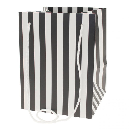 Black Candy Stripe Handtied Gift Bag