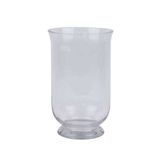 Glass Footed Hurricane Vase H27 cm