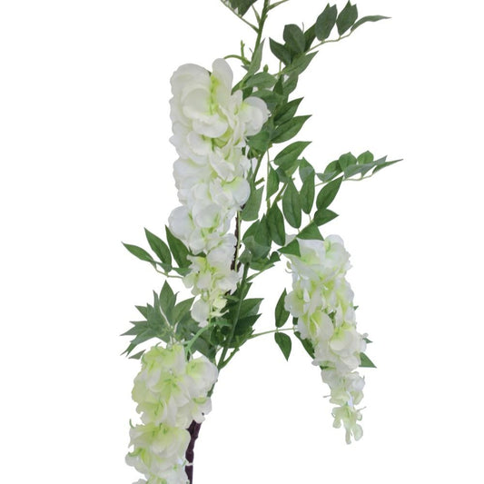 White Artificial Wisteria Branch