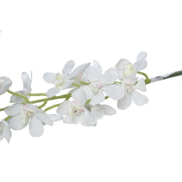 Artificial Silk Dainty Orchid Stem 80 cm - White