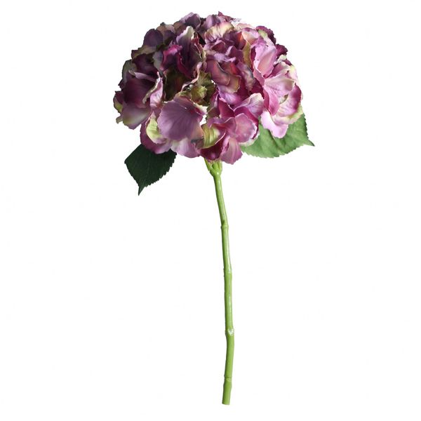 Artificial Silk Hydrangea Short Stem Pick 42 cm - Antique Purple