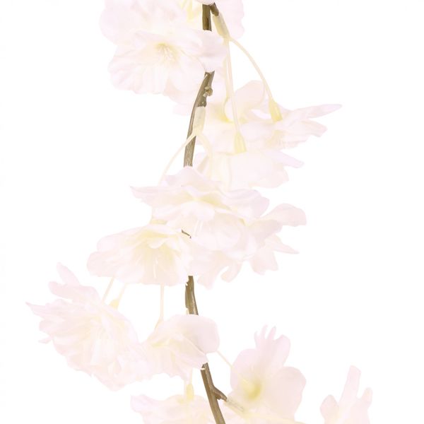 Artificial Silk Blossom Garland - White