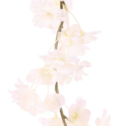 Artificial Silk Blossom Garland - White