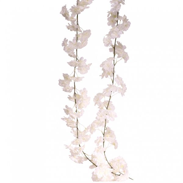 Artificial Silk Blossom Garland - White