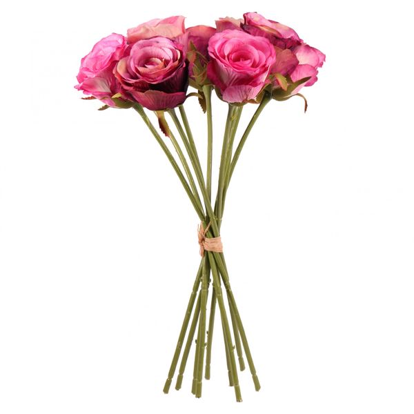 Artificial Silk Rose Bundle - Pink, Purple Mix