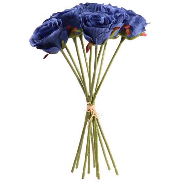 Blue Artificial Silk Rose Bundle