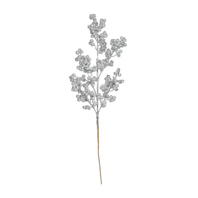 Glitter Berry Stem Silver (H47cm)