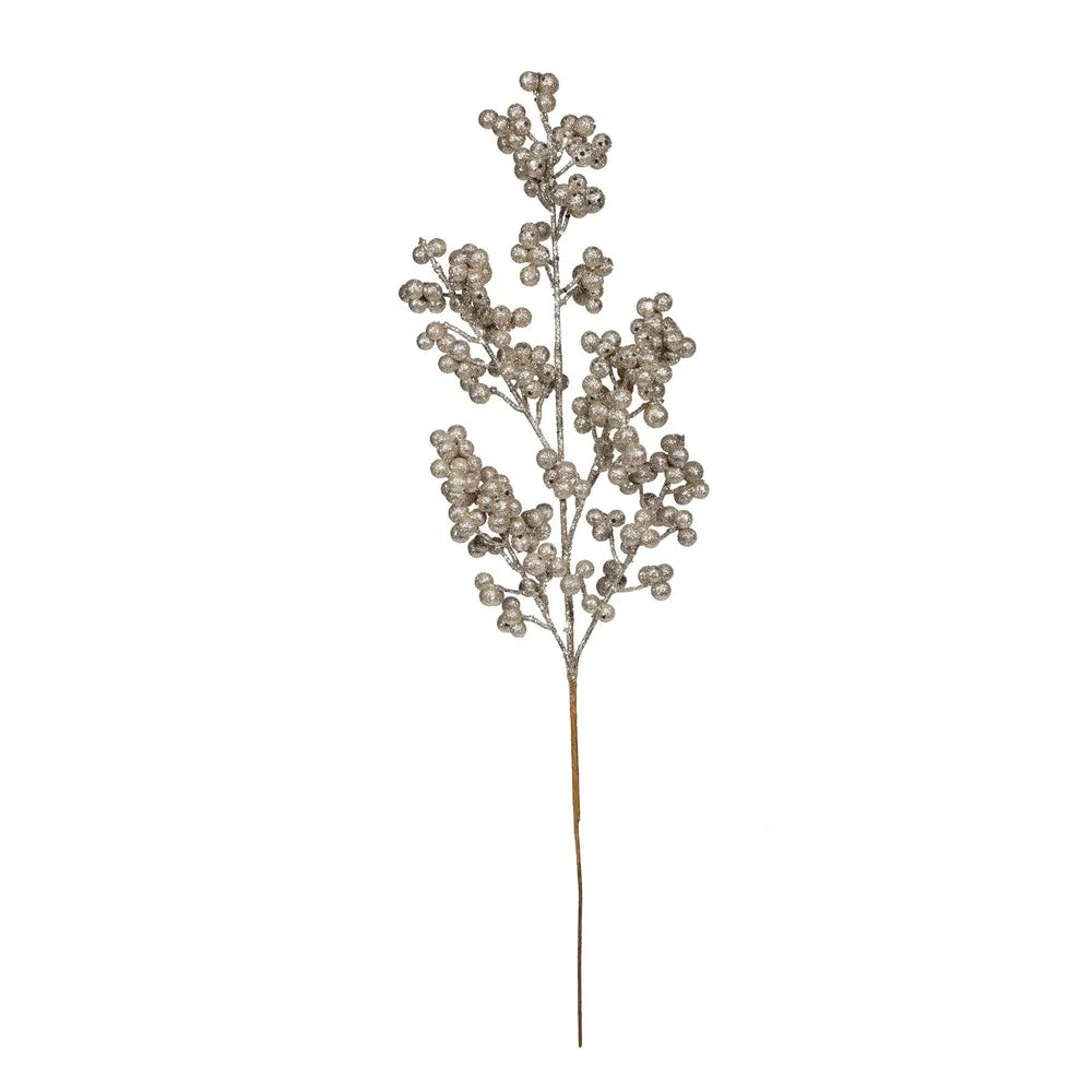 Glitter Berry Stem Champagne (H47cm)