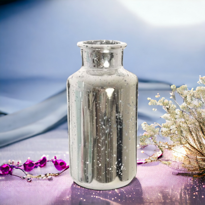 Silver Splatter Funnel Neck Bottle