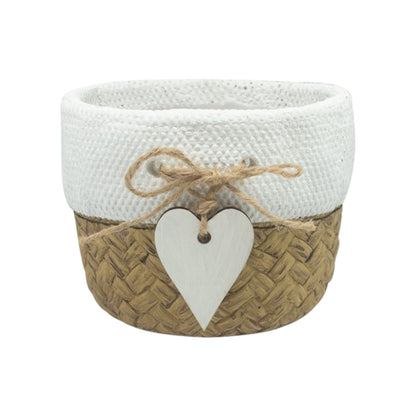 Two Tone Cement Pot With Heart