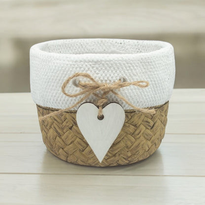 Two Tone Cement Pot With Heart