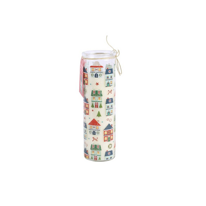 Christmas Street Print Gingerbread Cookie Tube Candle