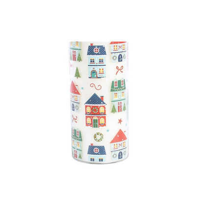 Christmas Street Print Gingerbread Cookie Tube Candle