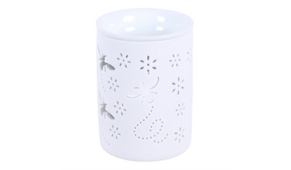 White Bee and Flower Cut Out Oil Burner and Wax Warmer