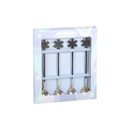 Set of 4 Metal Snowflake Spoons