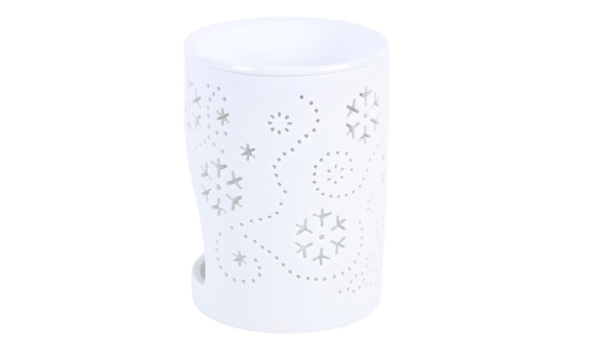 White Snowflake Cut Out Oil Burner and Wax Warmer