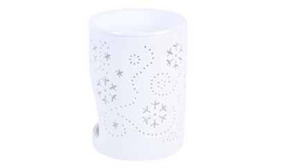 White Snowflake Cut Out Oil Burner and Wax Warmer