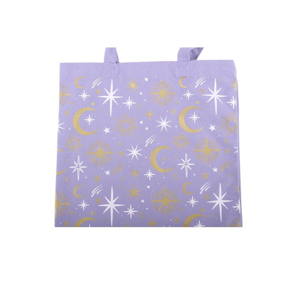 Purple Celestial Print Tote Bag