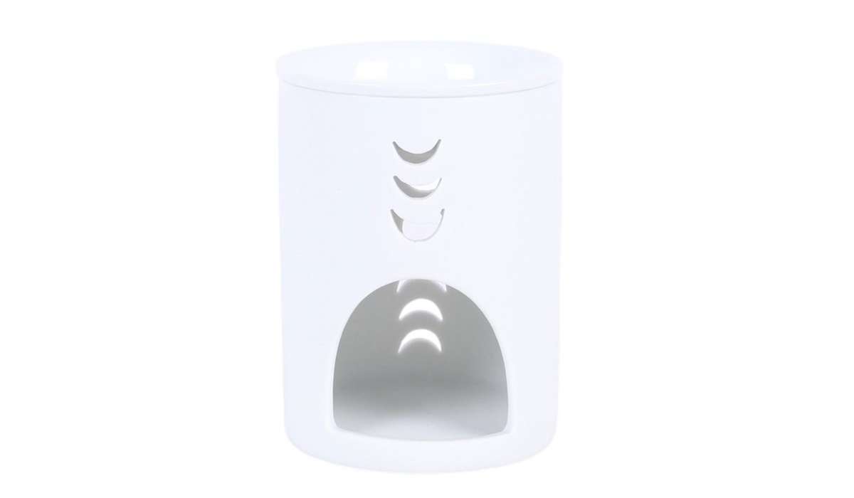 White Moon Phase Cut Out Oil Burner and Wax Warmer