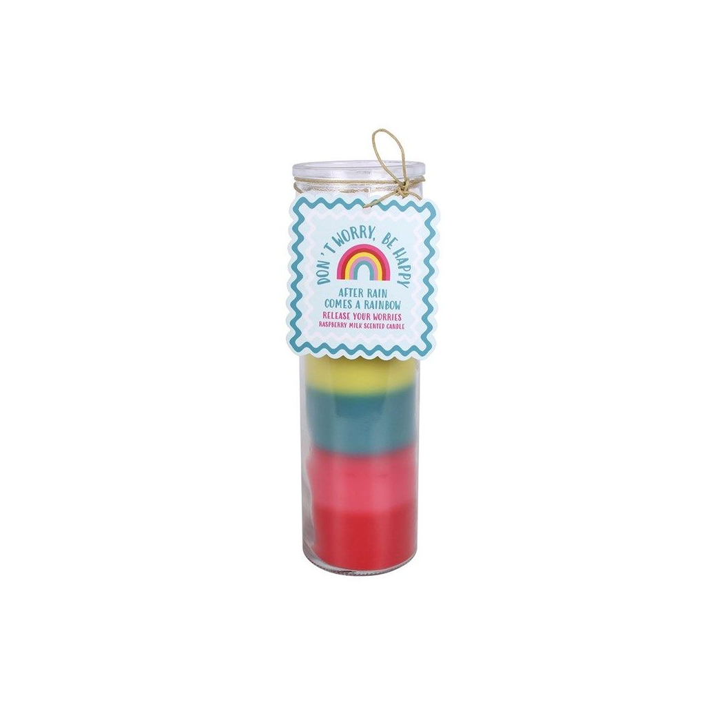 Striped Raspberry Milk Scented Tube Candle
