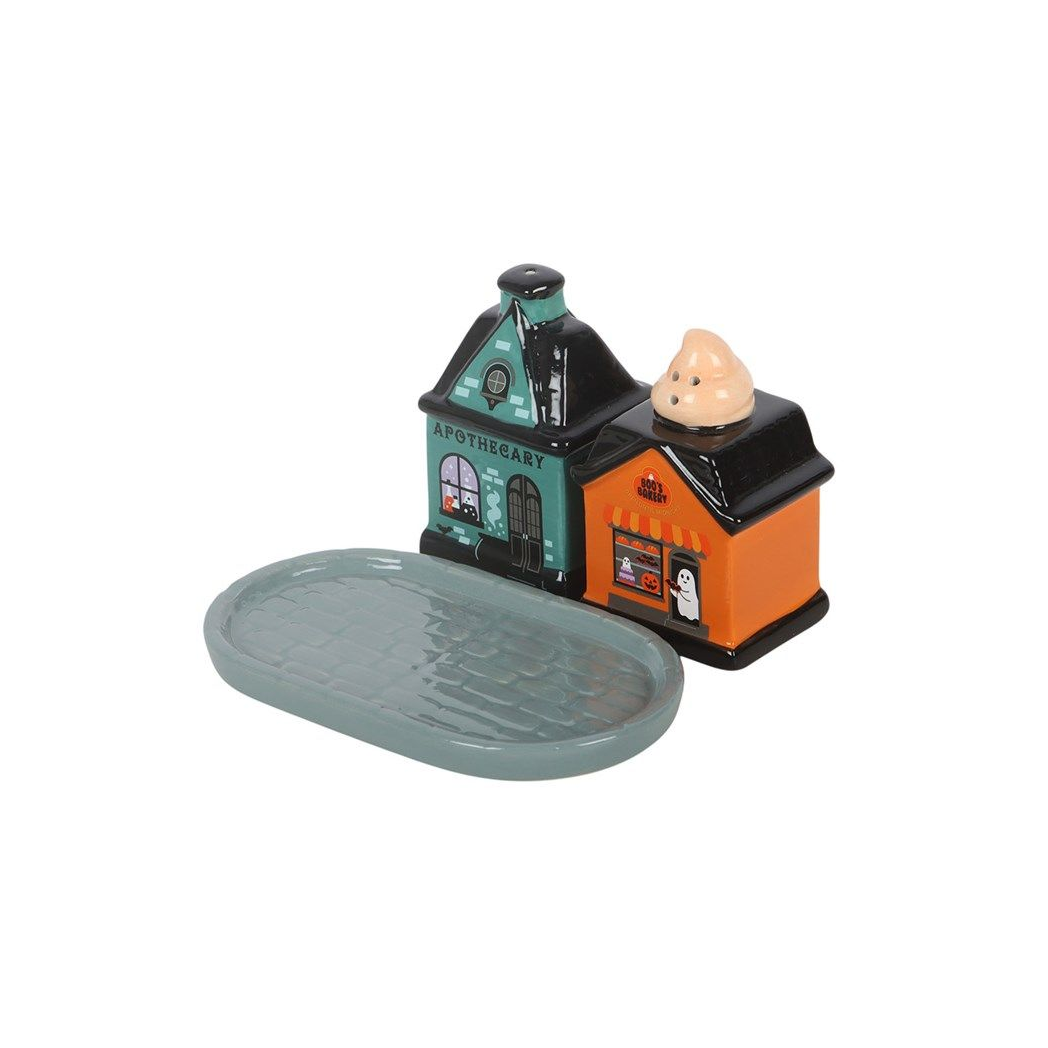 Spooky Street Salt and Pepper Shakers