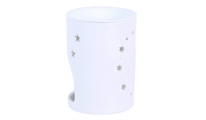 White Sun and Moon Cut Out Oil Burner and Wax Warmer