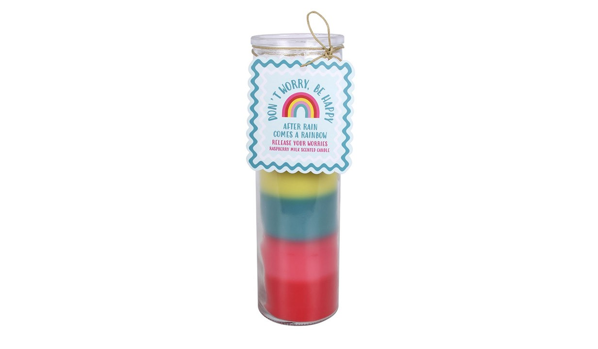 Striped Raspberry Milk Scented Tube Candle