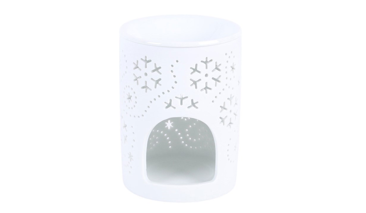 White Snowflake Cut Out Oil Burner and Wax Warmer