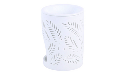White Leafy Fern Cut Out Oil Burner and Wax Warmer