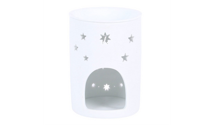 White Sun and Moon Cut Out Oil Burner and Wax Warmer