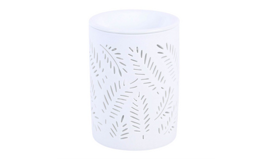 White Leafy Fern Cut Out Oil Burner and Wax Warmer