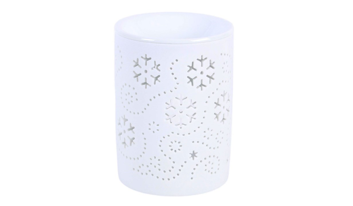 White Snowflake Cut Out Oil Burner and Wax Warmer