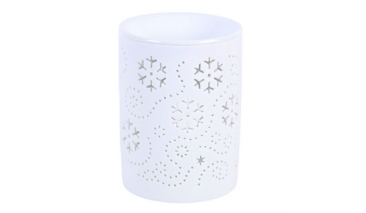 White Snowflake Cut Out Oil Burner and Wax Warmer
