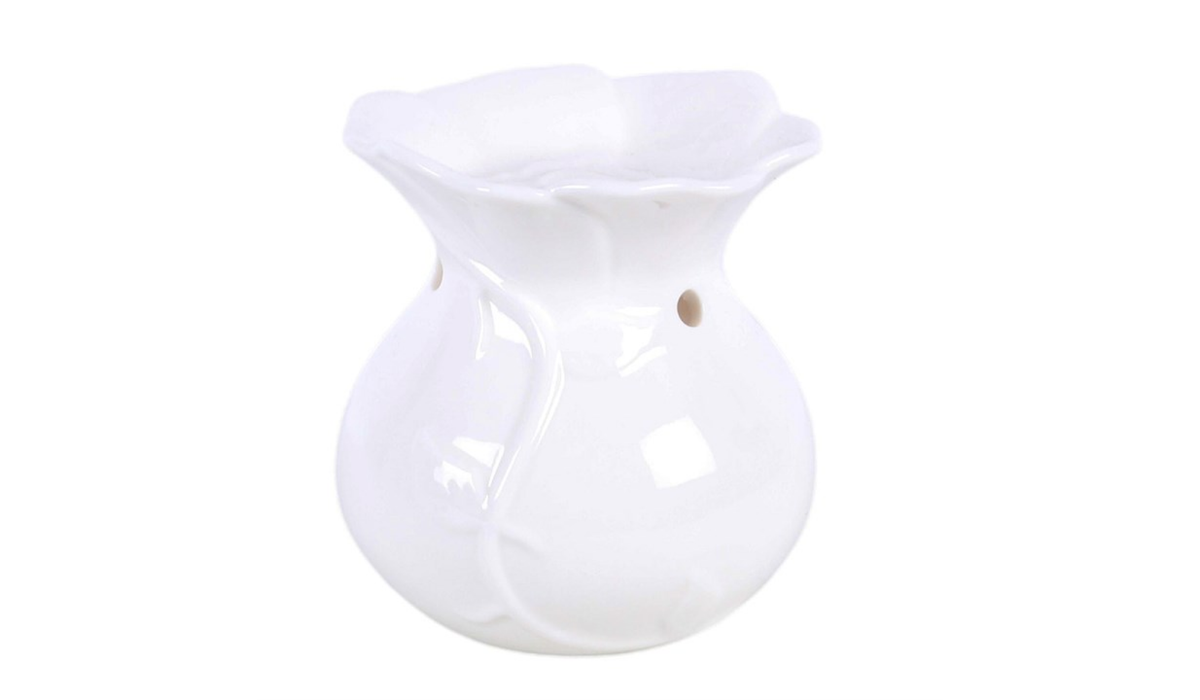 White Rose Oil Burner and Wax Warmer