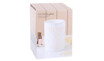 White Snowflake Cut Out Oil Burner and Wax Warmer