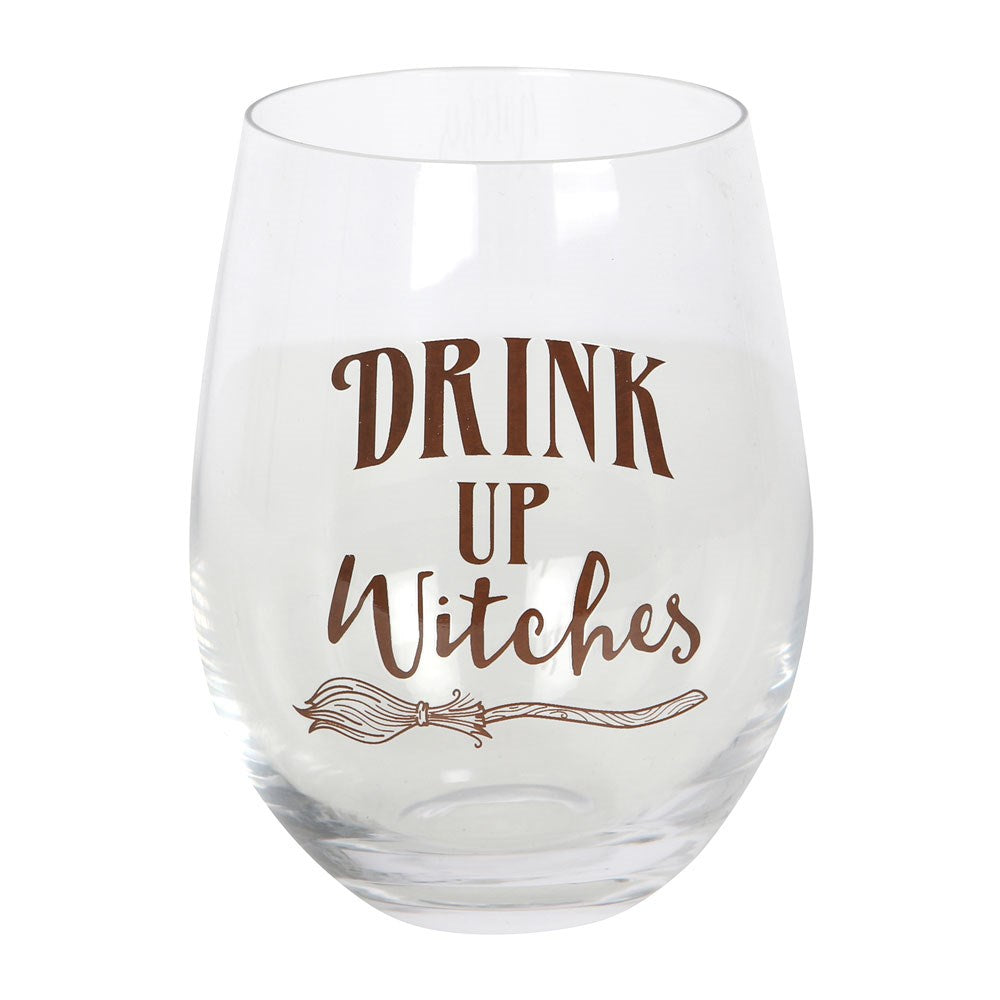 Drink Up Witches Glass